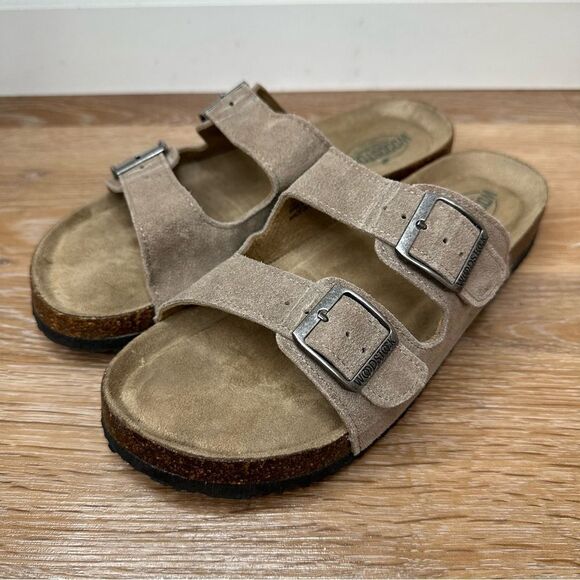 Woodstock Bert Leather Corkbed Men's Slide Sandals, Size 8 - Picture 1 of 12